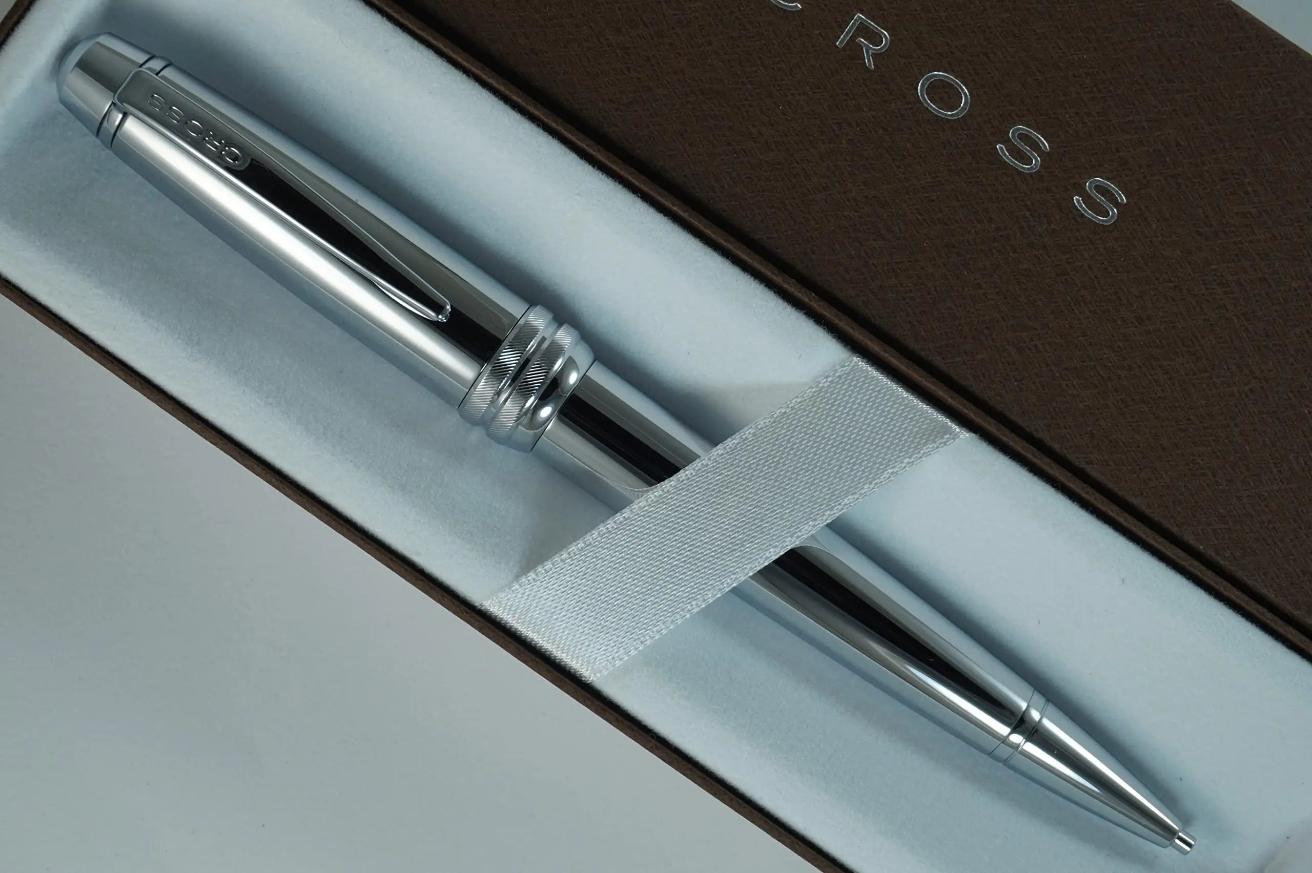 Cross Bailey, Polished Chrome signature Diamond cut multi-grooved center Ring 0.7MM Pencil Set. A great Gift for any occasion. Cross
