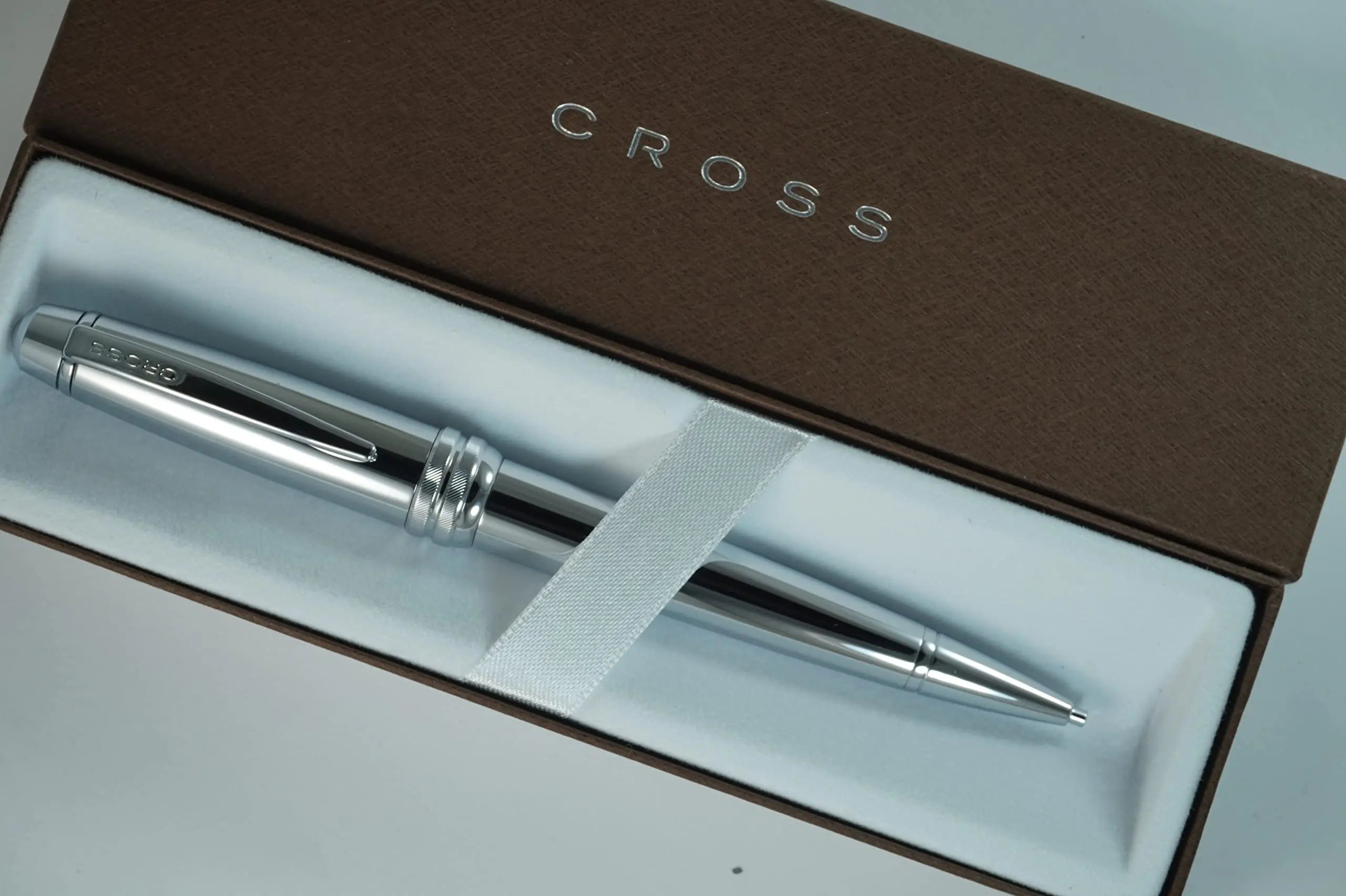 Cross Bailey, Polished Chrome signature Diamond cut multi-grooved center Ring 0.7MM Pencil Set. A great Gift for any occasion. Cross