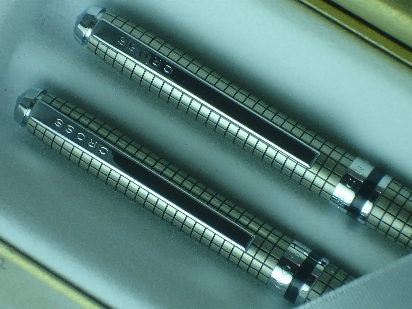 Cross Barclay Champagne Crosshatch Pattern Ball Point Pen and 0.7mm Pencil Set in Cross Gift Box Cross