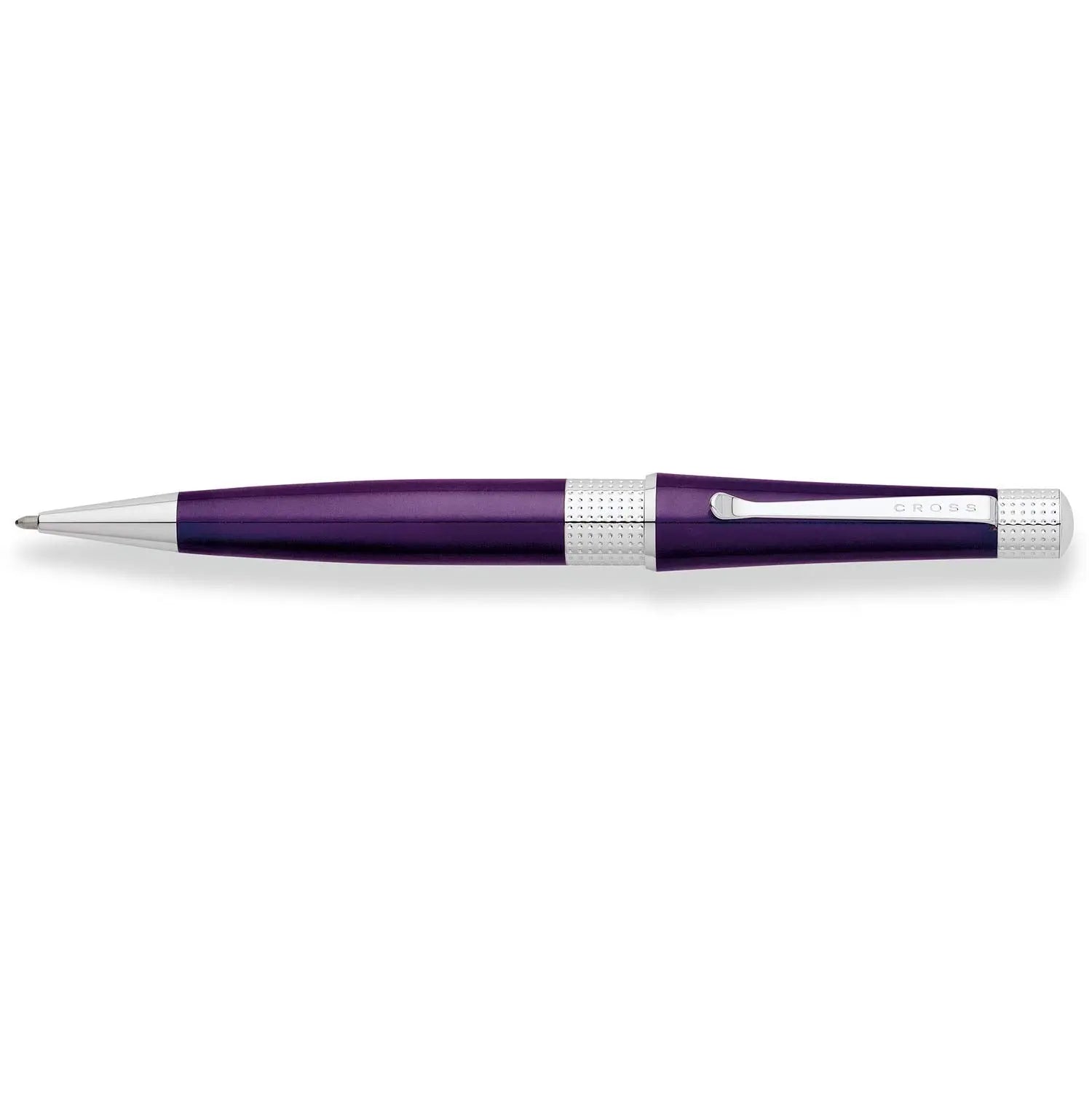 Cross Beverly Deep Purple Ballpoint Pen With 2 Black Ink Refills - crosspenmall.com