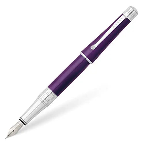 Cross Beverly Refillable Fountain Pen, Medium Nib, Includes Premium Gift Box - Deep Purple Lacquer Cross