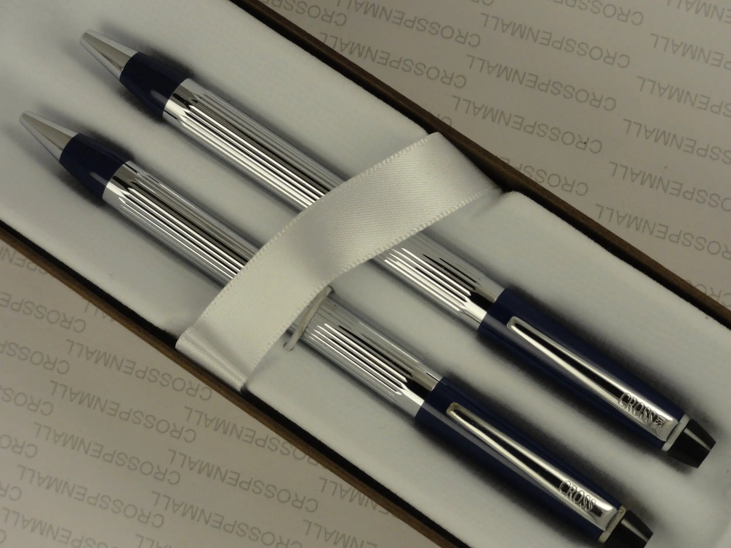 Cross Blue Executive Series Art Deco Barrel Metropolis Midnight Blue Ballpoint Pen and 0.5MM Lead Pencil Set, My Store