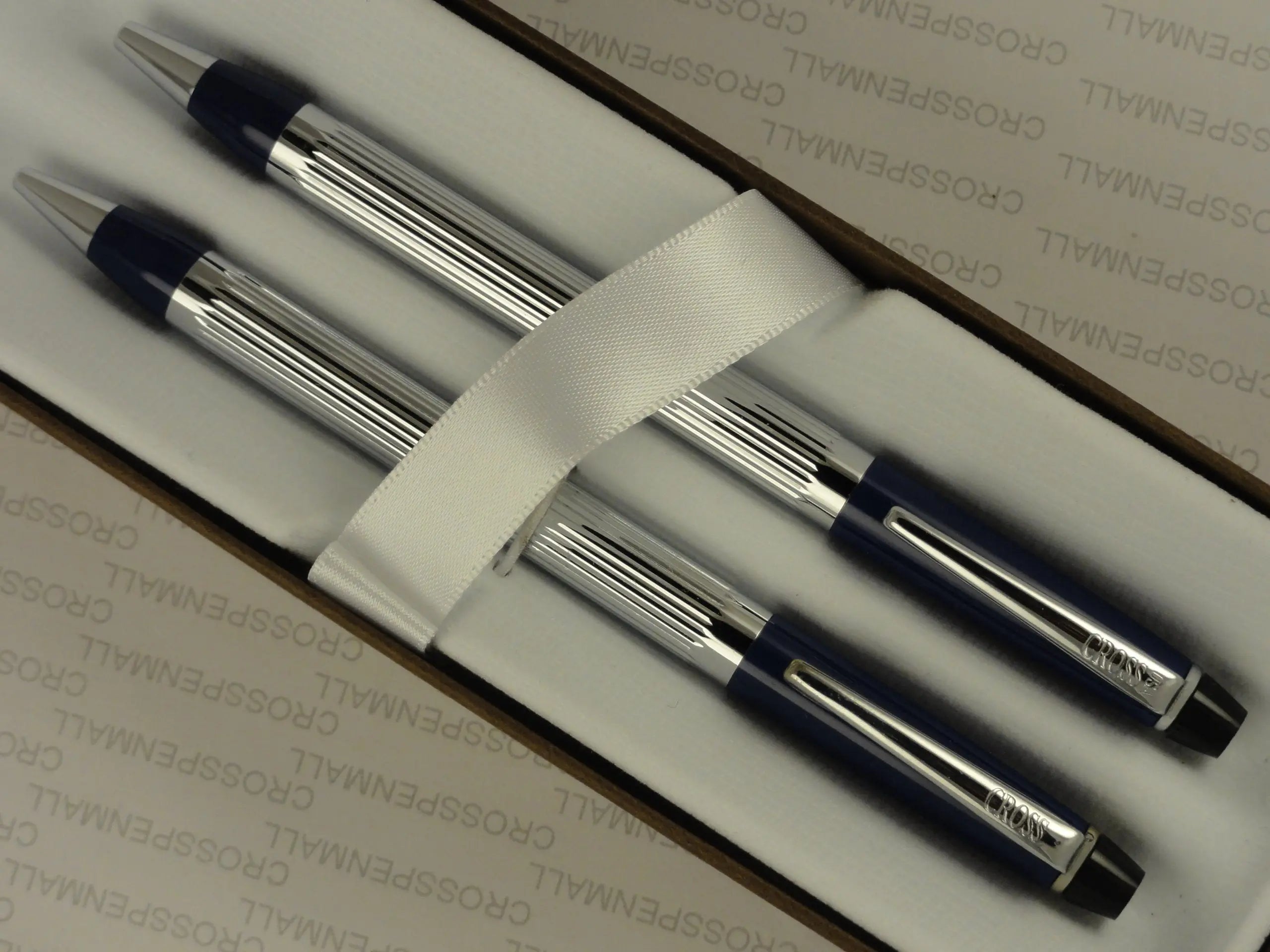 Cross Blue Executive Series Art Deco Barrel Metropolis Midnight Blue Ballpoint Pen and 0.5MM Lead Pencil Set, My Store