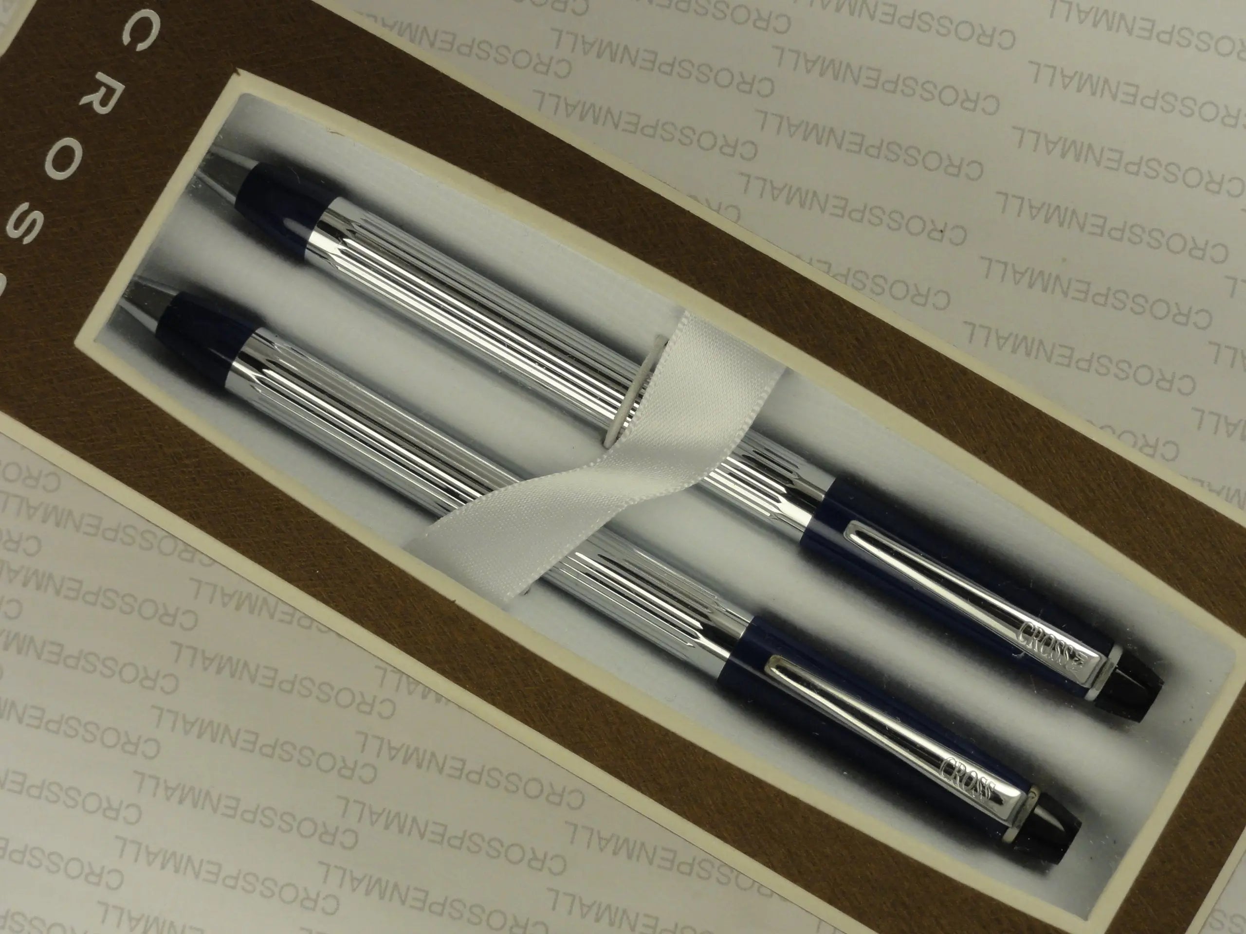 Cross Blue Executive Series Art Deco Barrel Metropolis Midnight Blue Ballpoint Pen and 0.5MM Lead Pencil Set, My Store