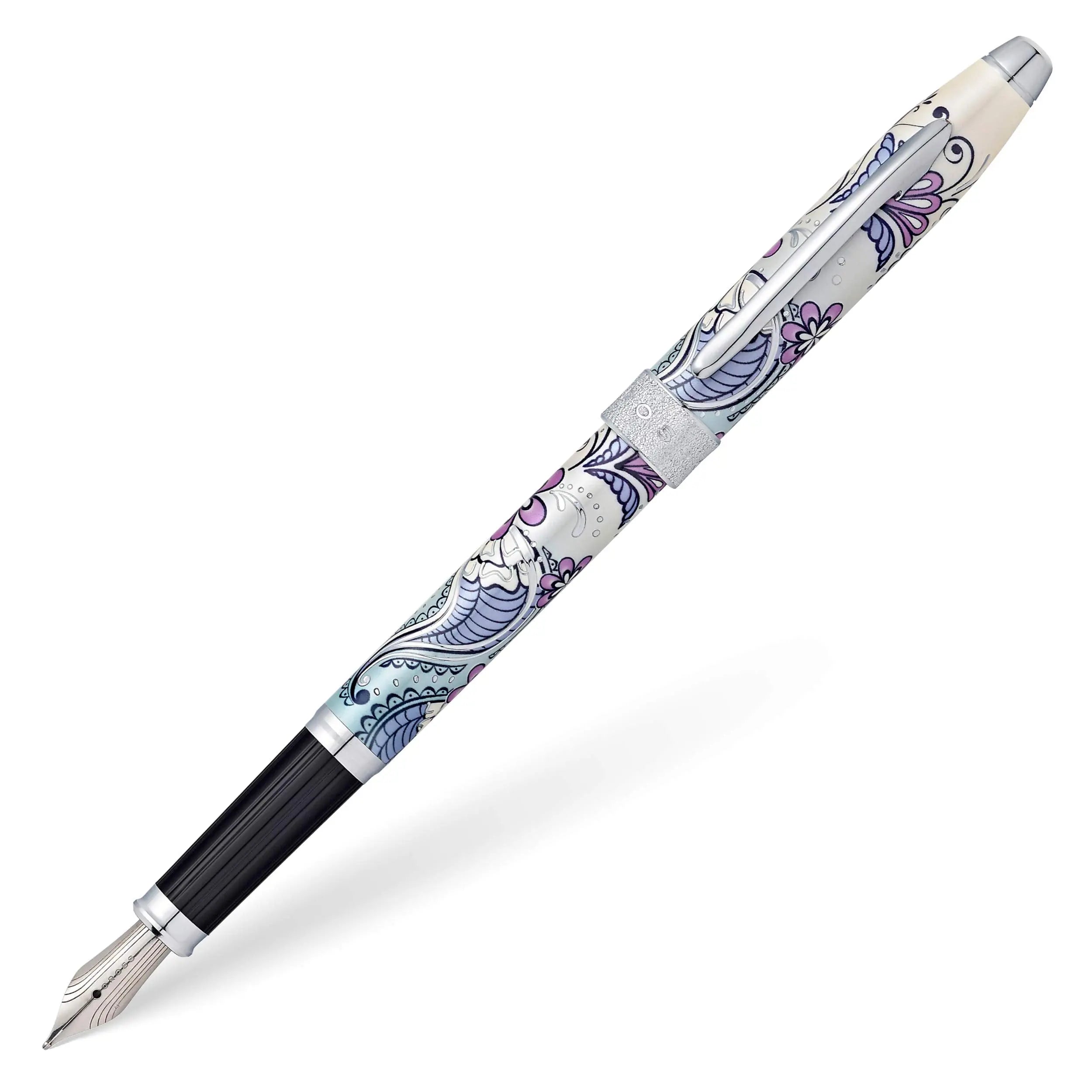 Cross Botanica Refillable Fountain Pen, Fine Nib, Includes Premium Gift Box - Purple Orchid Cross