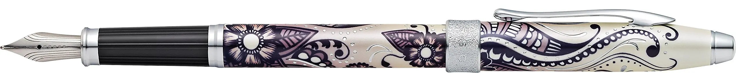 Cross Botanica Refillable Fountain Pen, Medium Nib, Includes Premium Gift Box - Black Primrose - crosspenmall.com