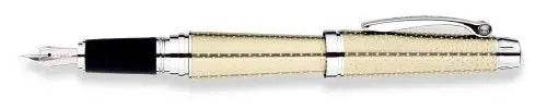 Cross C-Series Champagne Fountain Pen with Rhodium Plated Solid 18kt Gold Nib - Fine (AT0396-2FD) Cross