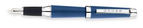 Cross C-Series Monaco Blue Fountain Pen with Rhodium Plated Solid 18kt Gold Nib - Fine (AT0396-5FD) - crosspenmall.com