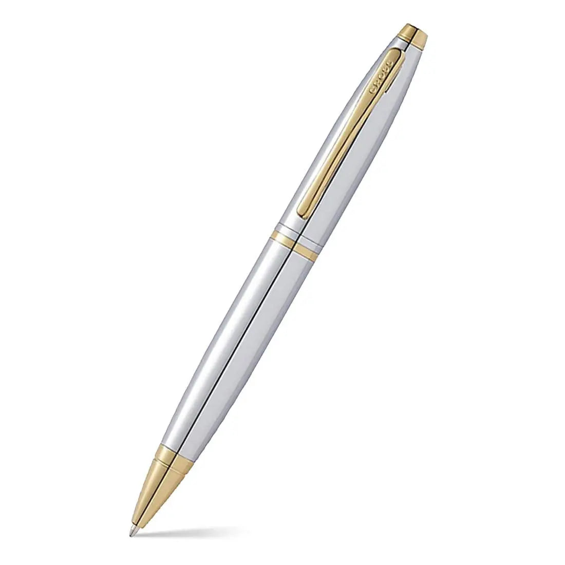 Cross Calais Ballpoint Pen Chrome and Gold Trim - crosspenmall.com