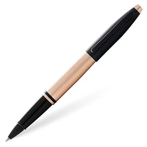 Cross Calais Brushed Rose Gold Plate and Black Lacquer Rollerball Pen Cross