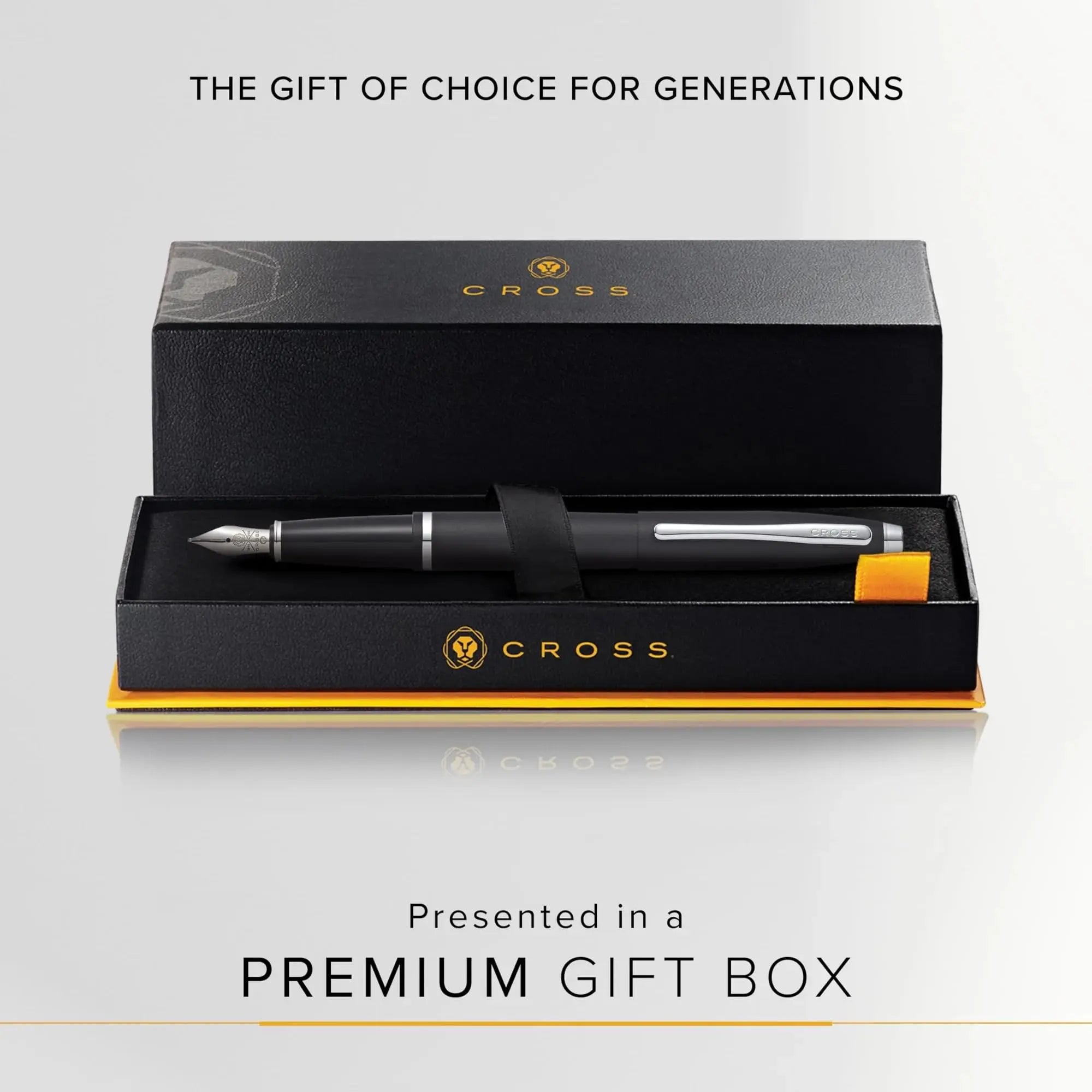 Cross Calais Fountain Pen, Medium Stainless Nib, Matte Black Cross