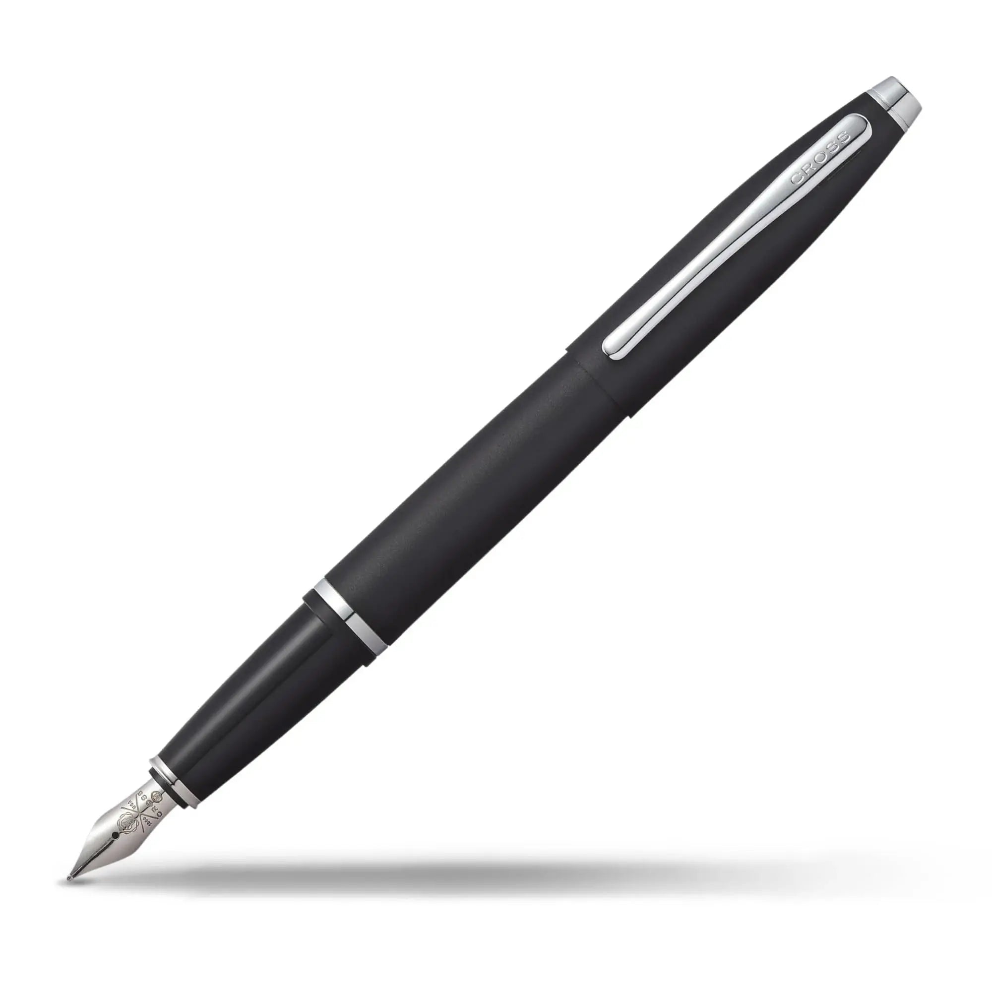 Cross Calais Fountain Pen, Medium Stainless Nib, Matte Black Cross