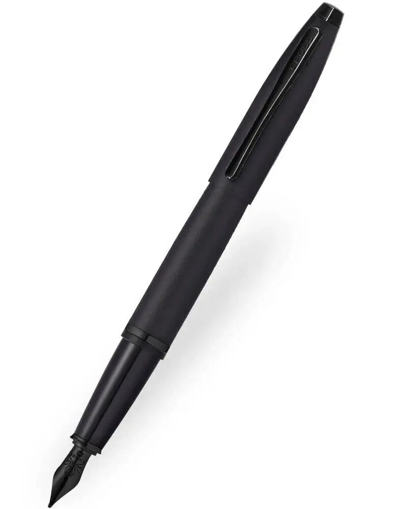 Cross Calais Limited Collection Matte Black Barrel and PVD Appointments signature mid Band, Medium nib Fountain Pen - crosspenmall.com