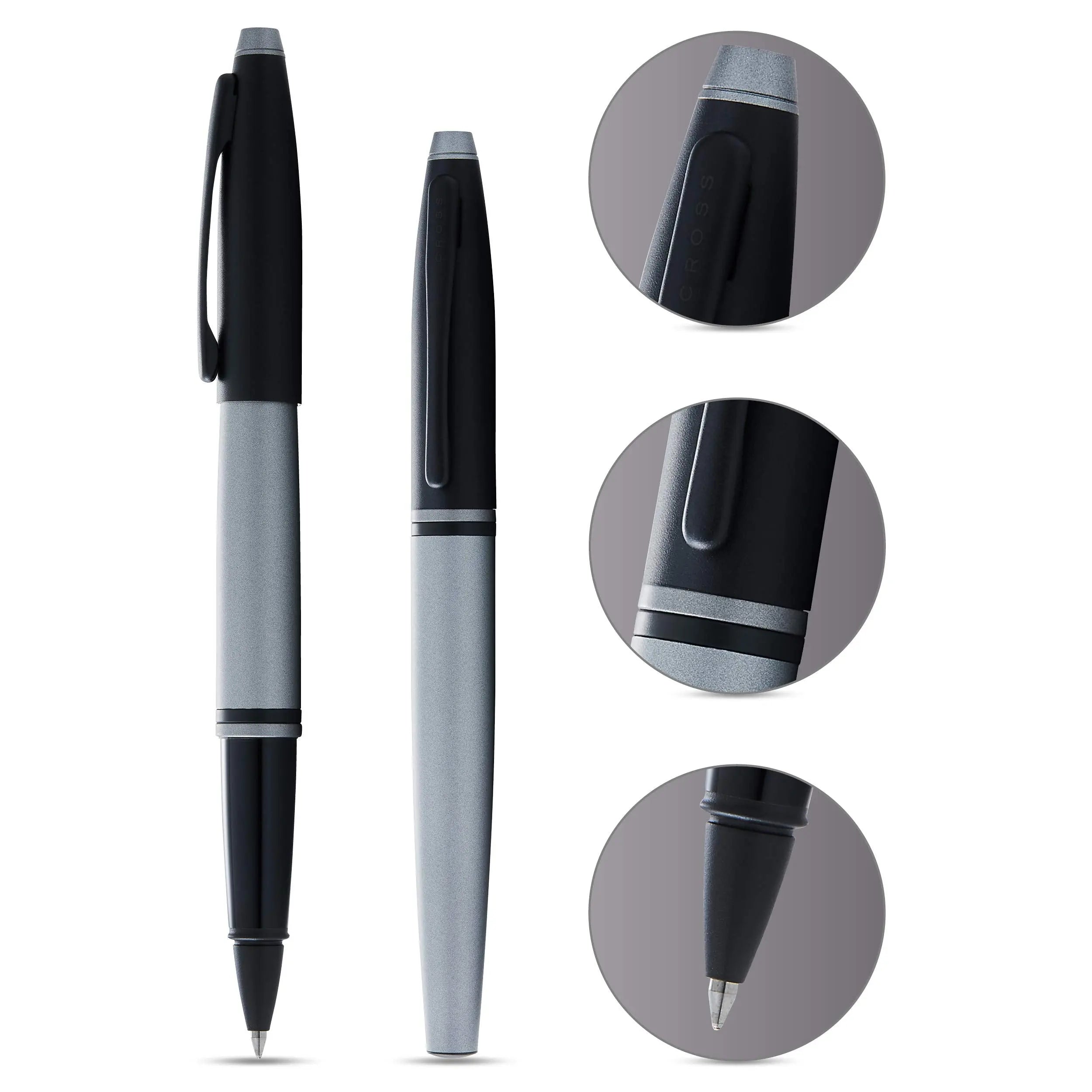 Cross Calais Matte Gray and Black Lacquer Rollerball Pen Cross