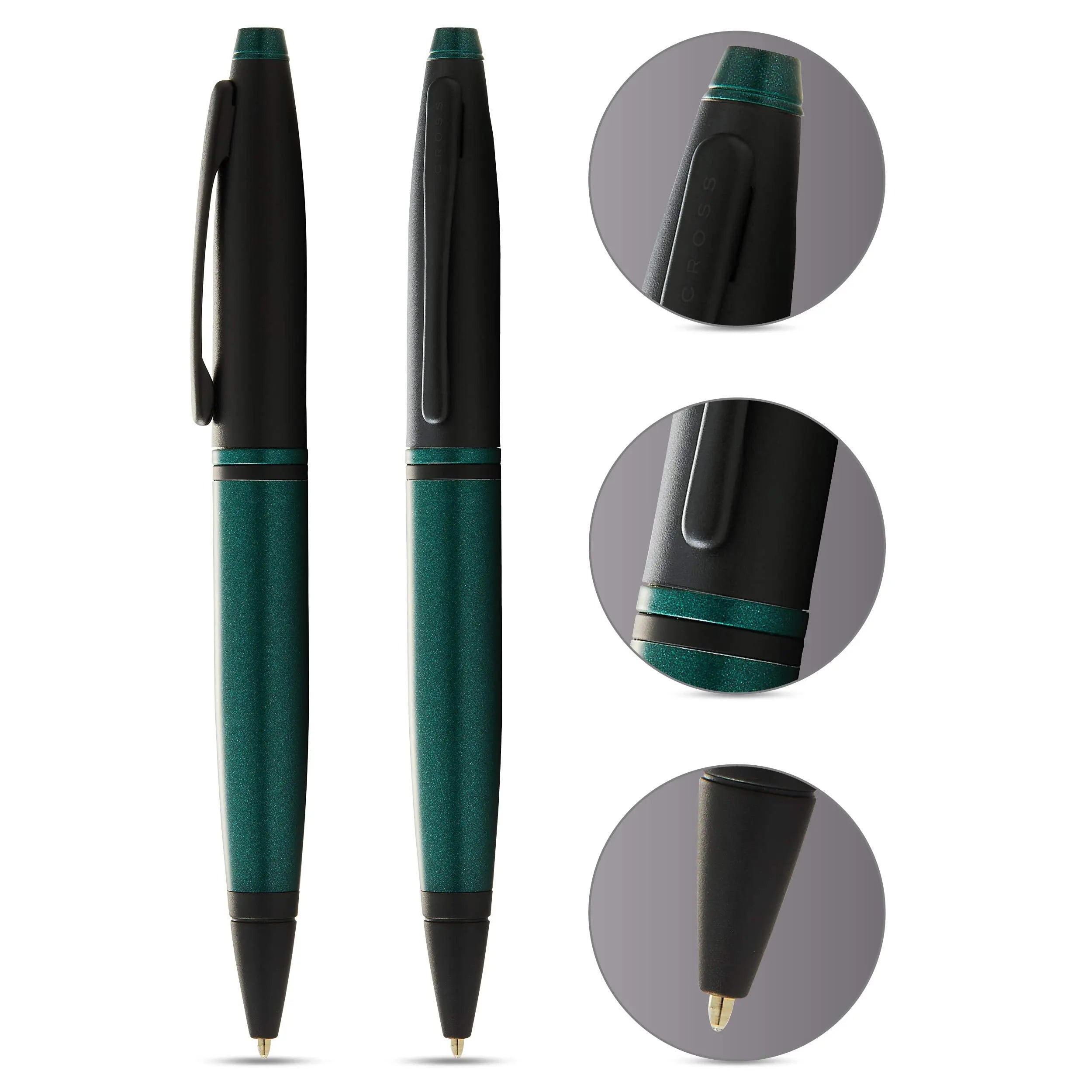 Cross Calais Matte Green and Black Lacquer Ballpoint Pen - crosspenmall.com