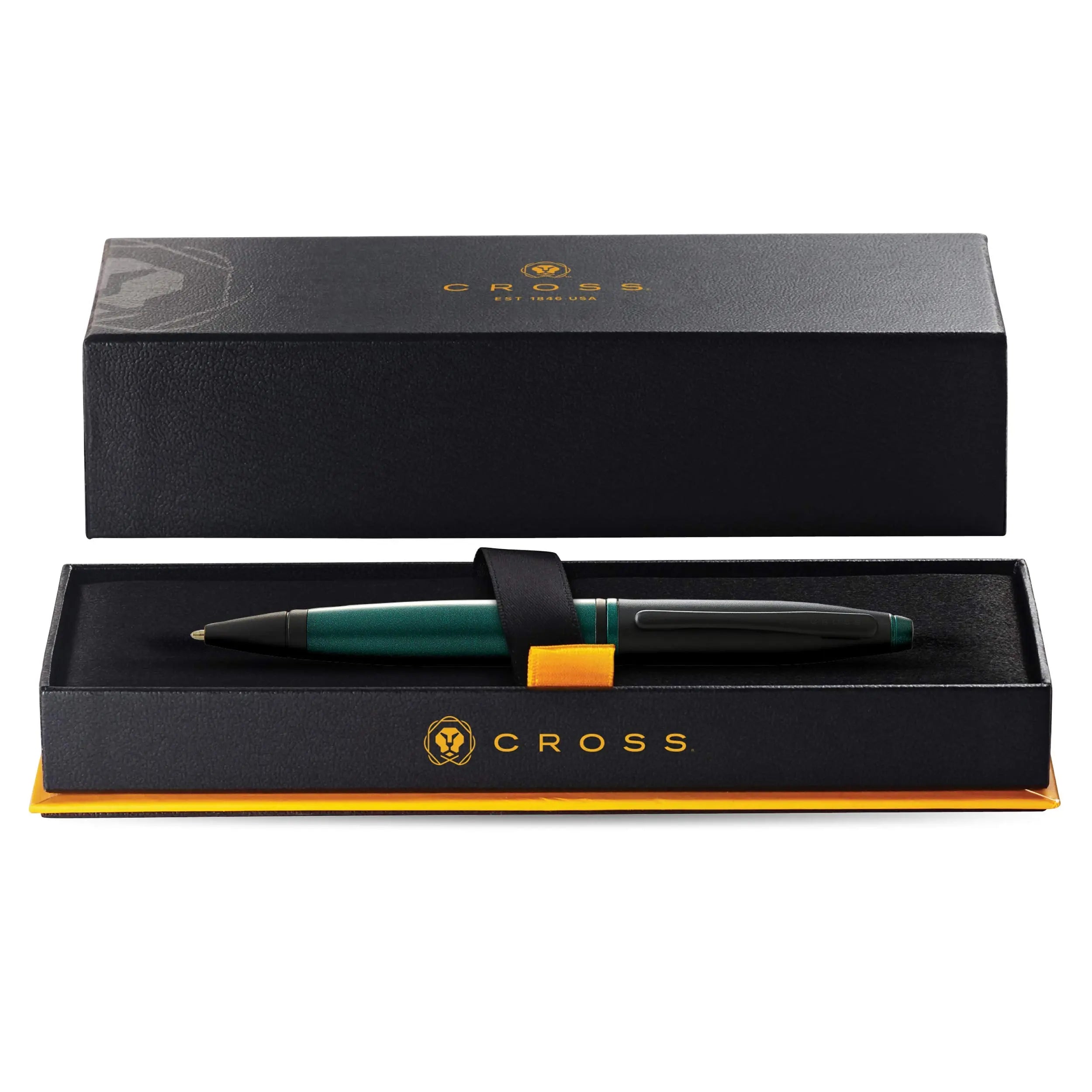 Cross Calais Matte Green and Black Lacquer Ballpoint Pen - crosspenmall.com