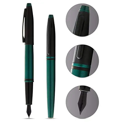 Cross Calais Matte Green and Black Lacquer Fountain Pen Cross