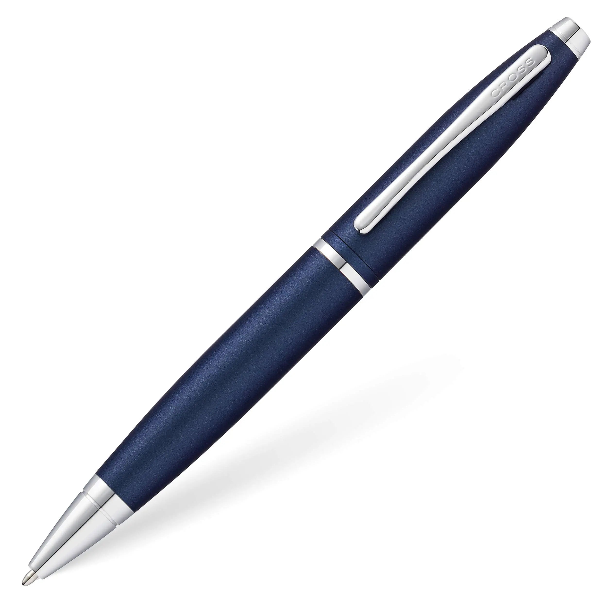 Cross Calais Refillable Ballpoint Pen, Medium Ballpen, Includes Premium Gift Box - Matte Metallic Blue Cross