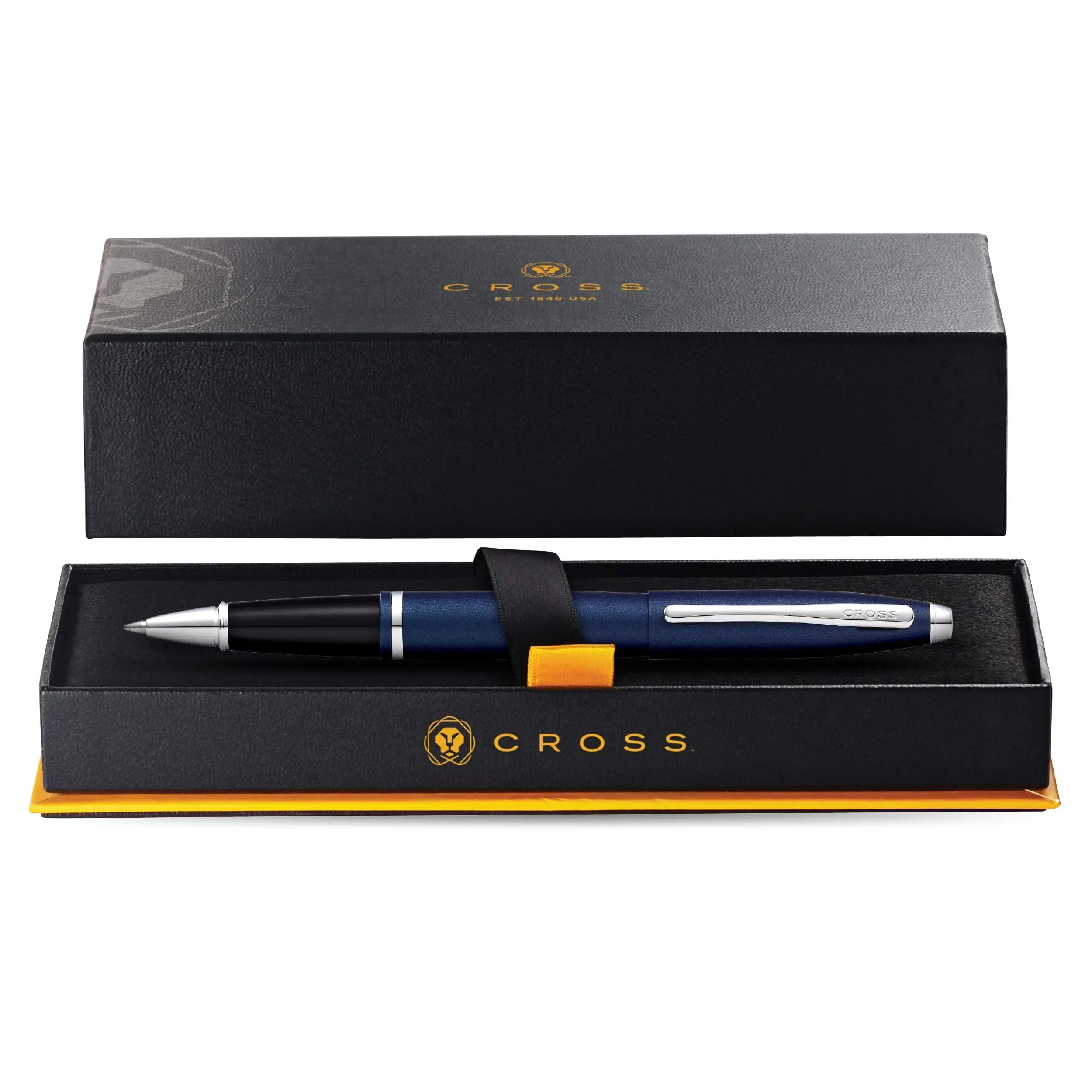 Cross Calais Refillable Gel Ink Rollerball Pen, Medium Rollerball, Includes Premium Gift Box - Matte Metallic Blue - crosspenmall.com