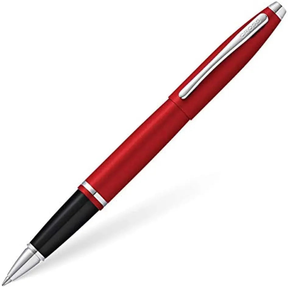 Cross Calais Refillable Gel Ink Rollerball Pen, Medium Rollerball, Includes Premium Gift Box - Matte Metallic Crimson Red Cross