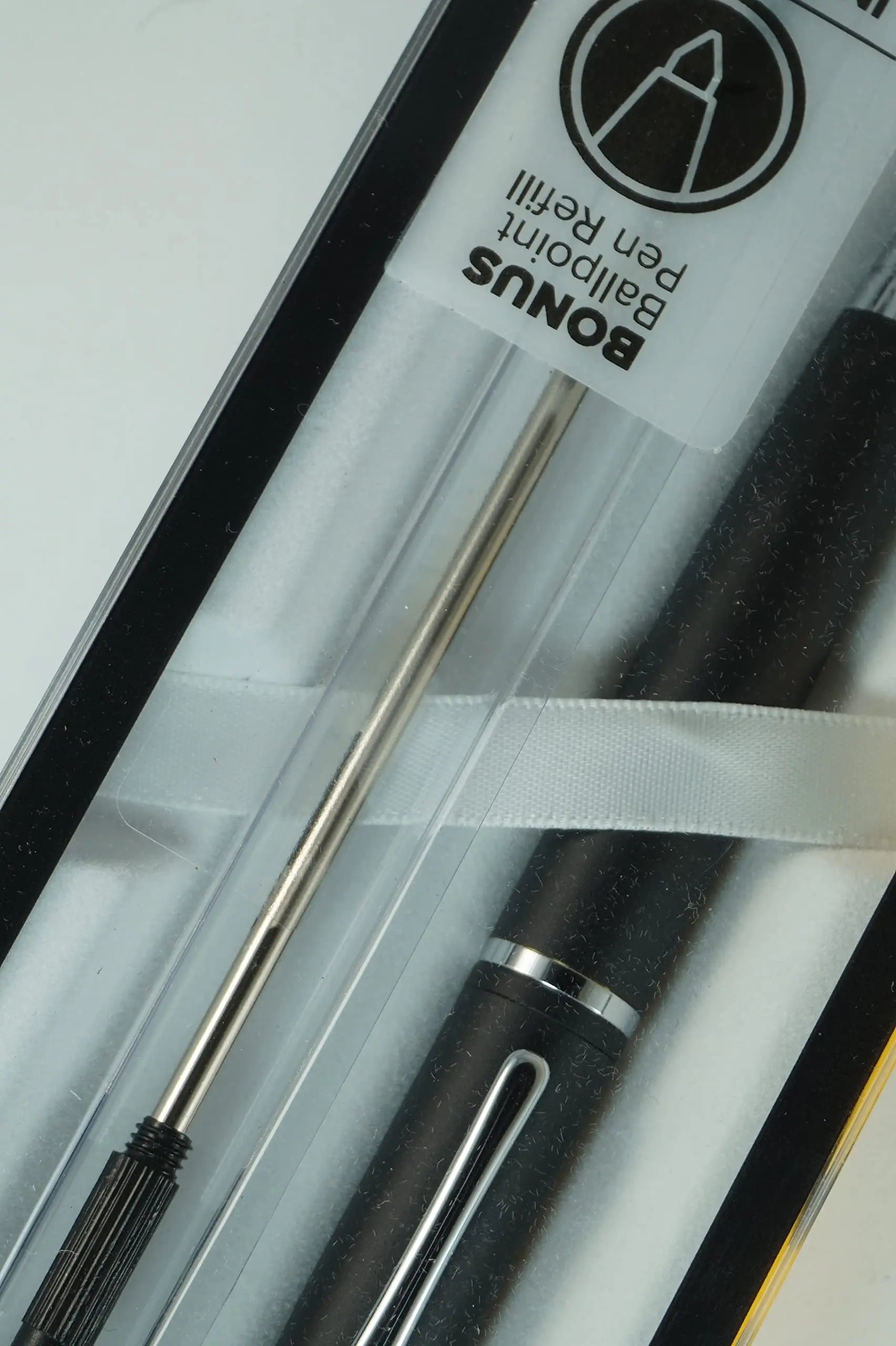 Cross Calais Satin Black barrel signature mid Band and polished Appointment Ballpoint Pen and Bonus Black refill Cross
