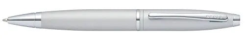 Cross Calais Satin Chrome Refillable Ballpoint Pen and Medium Lined Journal Gift Set, Includes Premium Gift Box - Classic White - crosspenmall.com