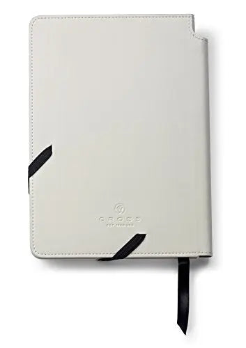 Cross Calais Satin Chrome Refillable Ballpoint Pen and Medium Lined Journal Gift Set, Includes Premium Gift Box - Classic White - crosspenmall.com