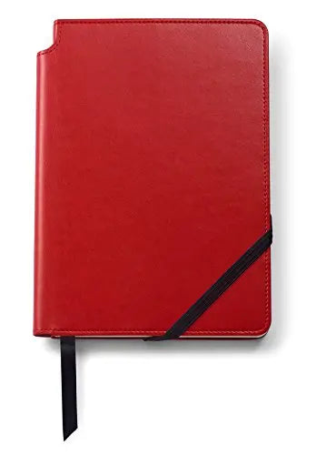 Cross Calais Satin Chrome Refillable Ballpoint Pen and Medium Lined Journal Gift Set, Includes Premium Gift Box - Crimson Red Cross