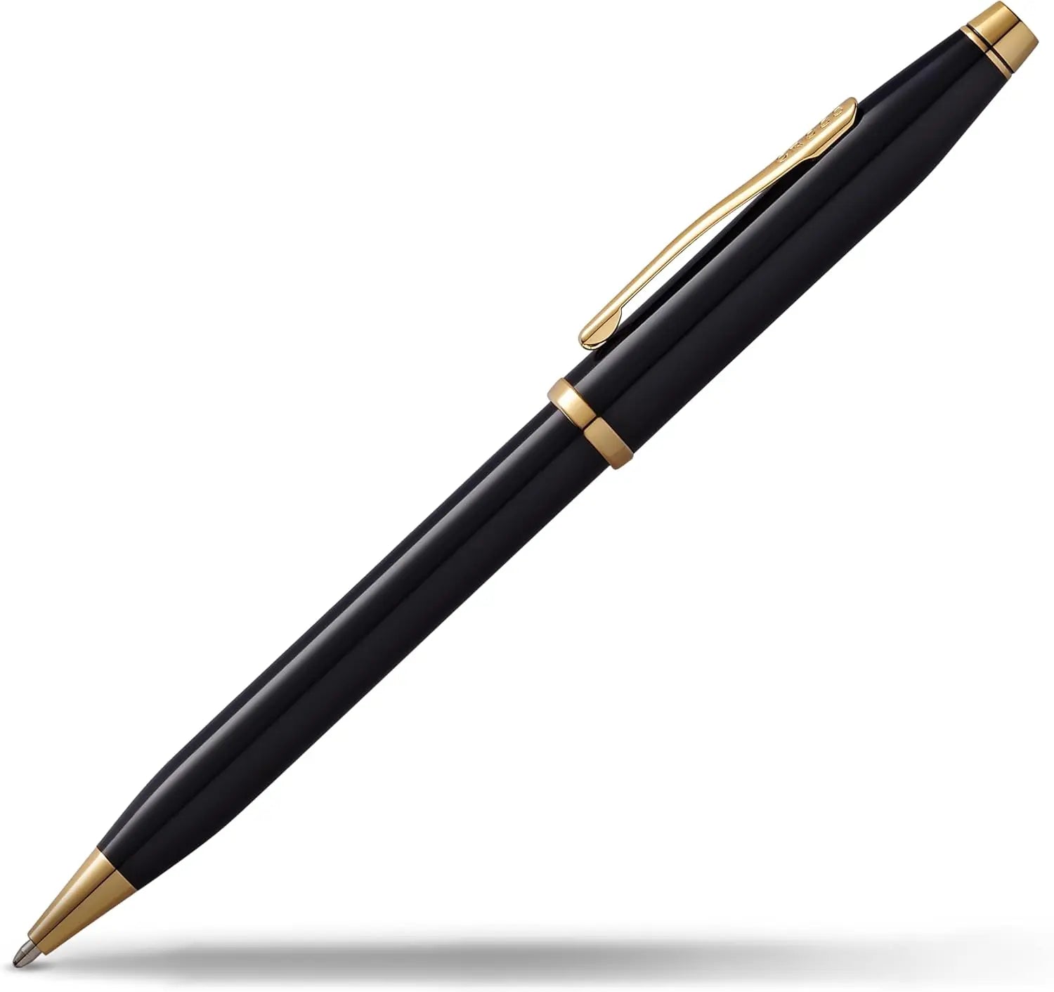 Cross Century II Black Lacquer with 23KT Gold Appointments Ballpoint Pen-412WG-1 Cross