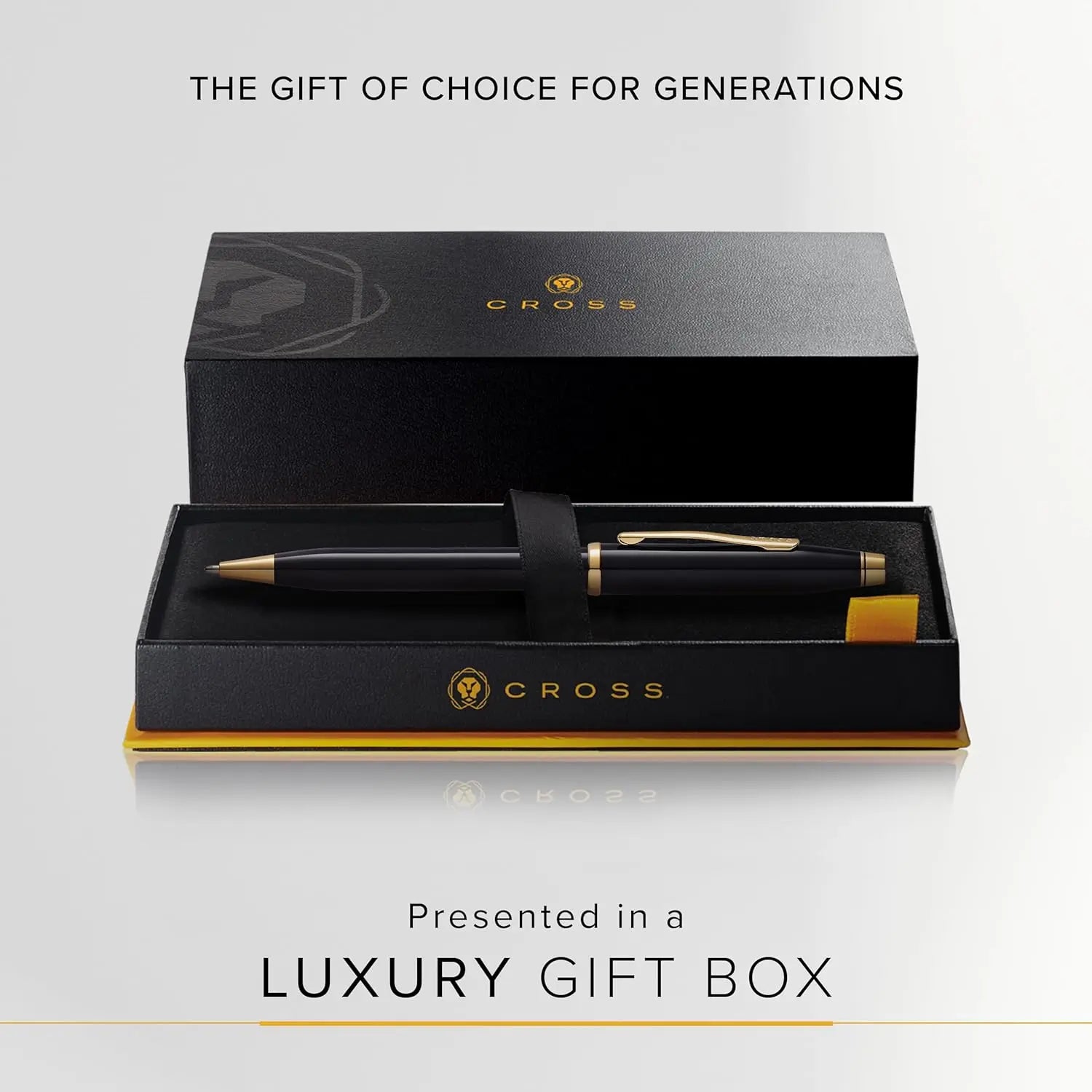 Cross Century II Black Lacquer with 23KT Gold Appointments Ballpoint Pen-412WG-1 Cross