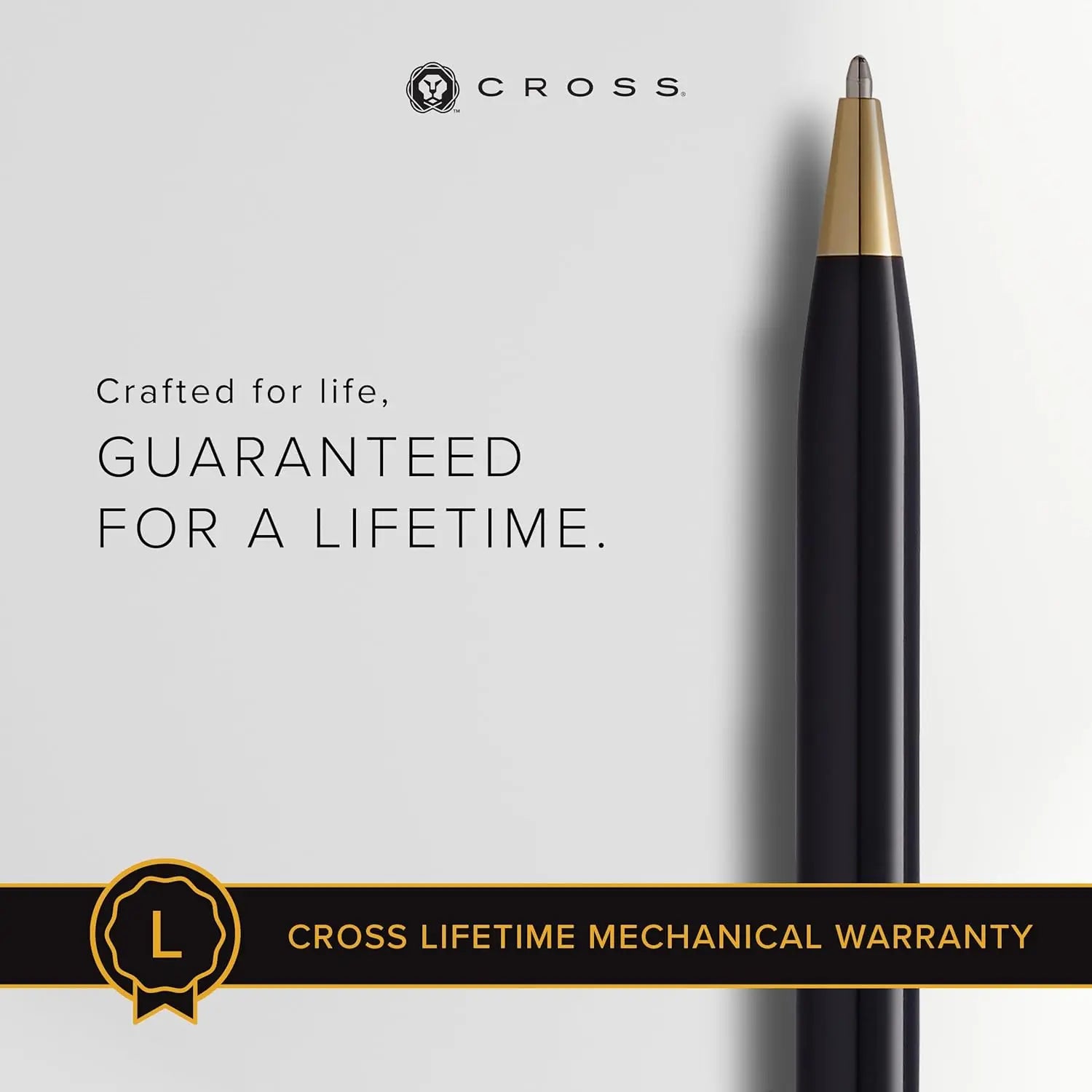 Cross Century II Black Lacquer with 23KT Gold Appointments Ballpoint Pen-412WG-1 Cross