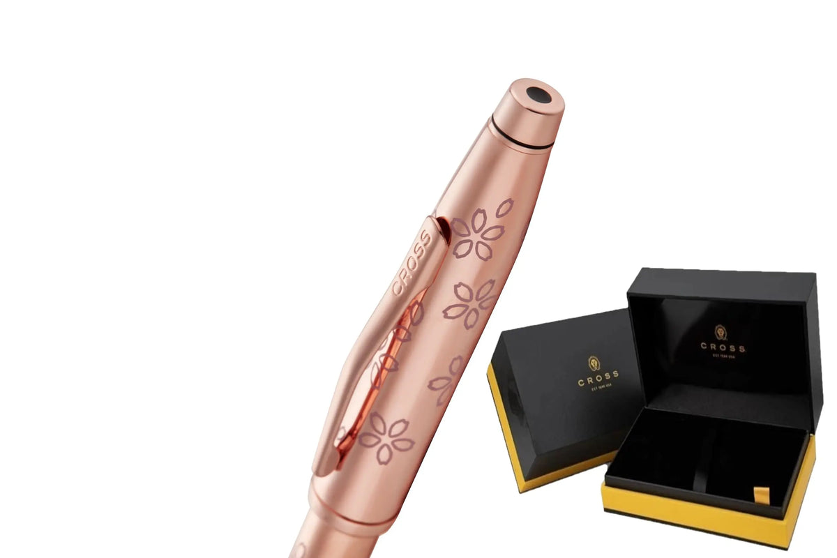 Cross Century II Cherry Blossom Rose Gold Ballpoint Pen with Polished Rose Gold Plated Trim cross
