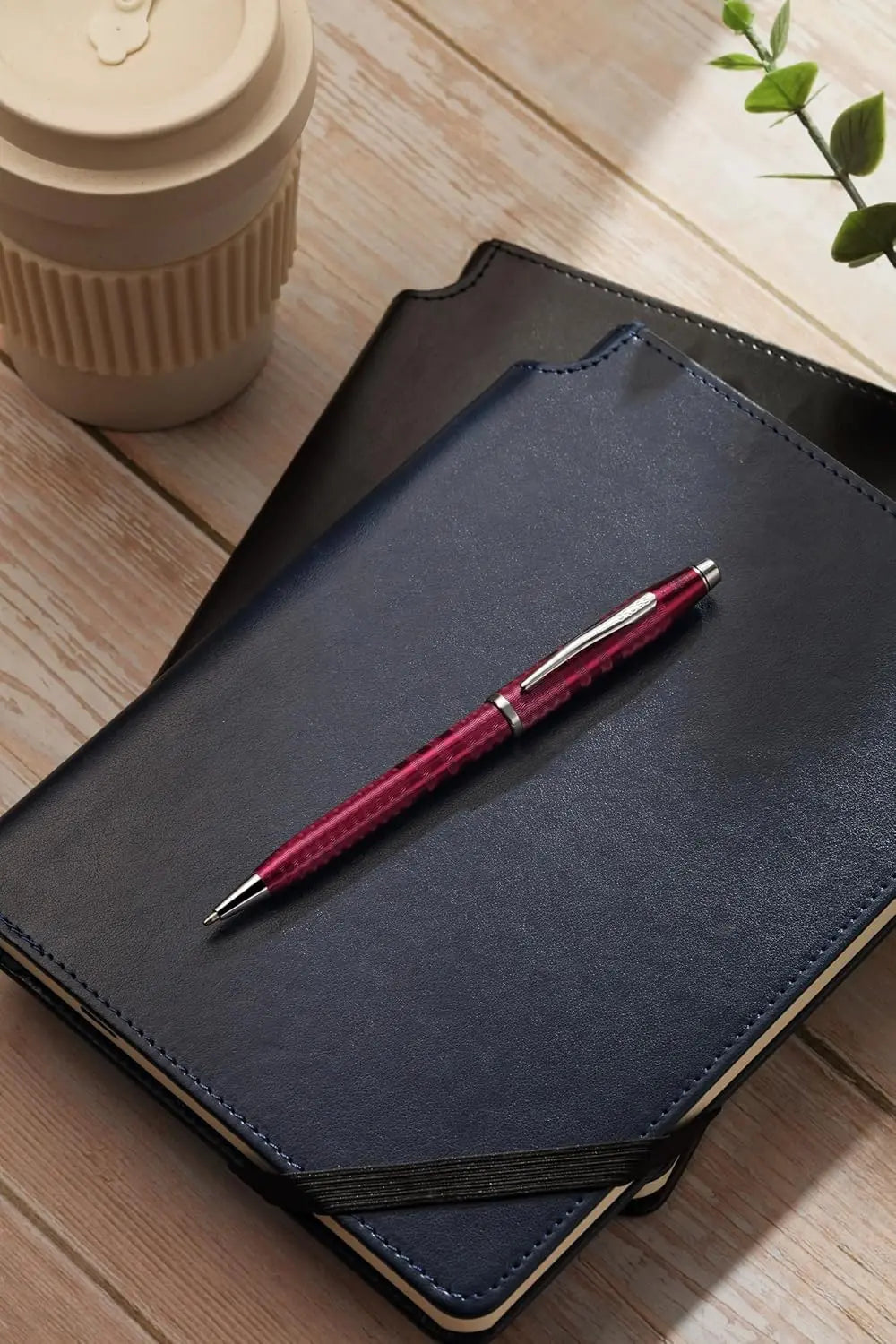 Cross Century II Midnight Plum Ballpoint Pen, Sandblasted Engraved Surface, Polished Appointments, Signature Triple Stripe Detail, Luxury Gift Box cross