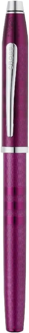 Cross Century II Midnight Plum Selectip Rollerball Pen,Contrasting Signature triple stripe detail, Sandblasted Engraved Surface, Polished Chrome Appointments, Luxury Gift Box cross