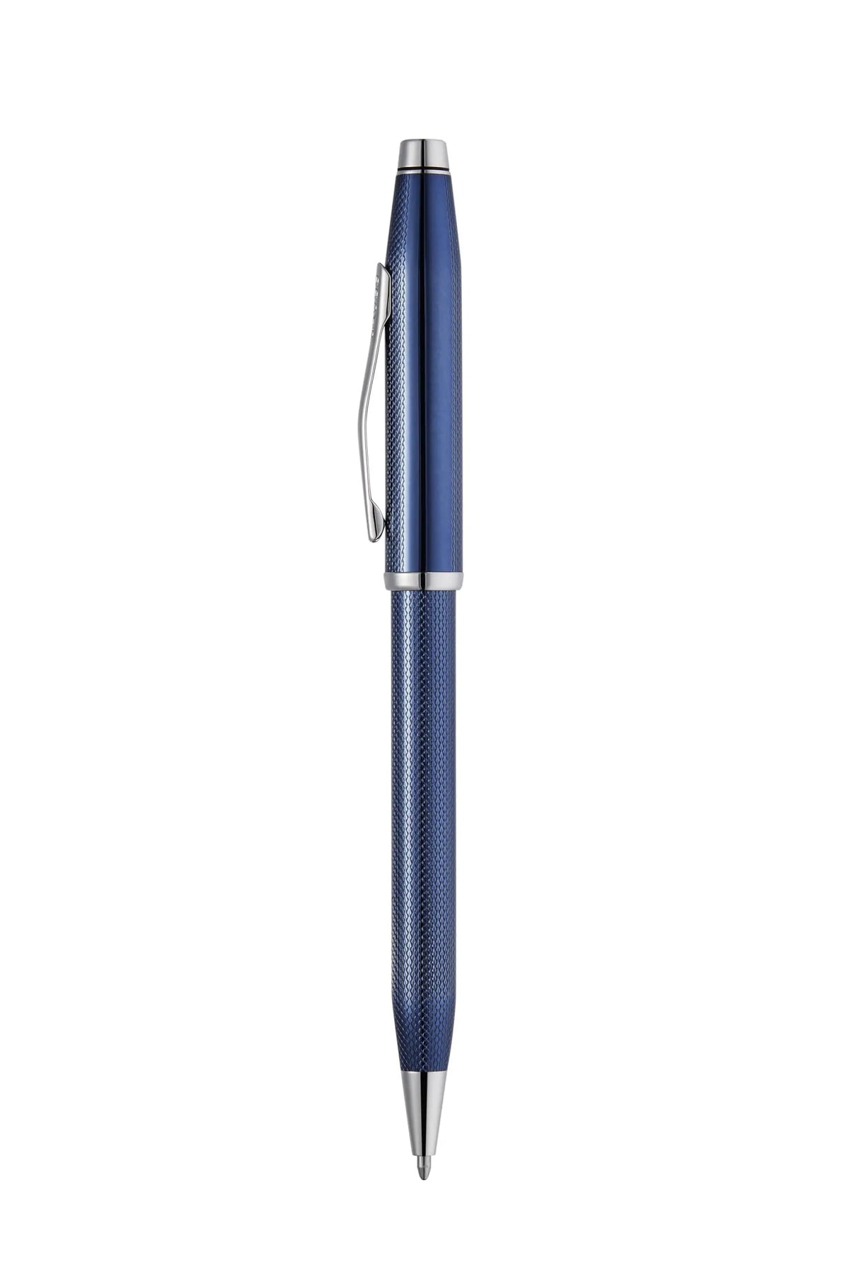 Cross Century II Polished Translucent Cobalt Blue Sandblasted Engraved Diamond Pattern Surface Ballpoint Pen - Professional Pen - Smooth Writing - Comfortable Grip, Engraveable panel, Luxury gift box. cross