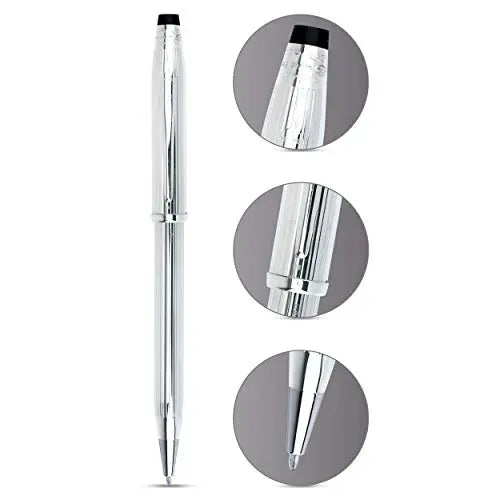 Cross Century II Refillable Ballpoint Pen, Medium Ballpen, Includes Luxury Gift Box - Hallmarked Sterling Silver Cross