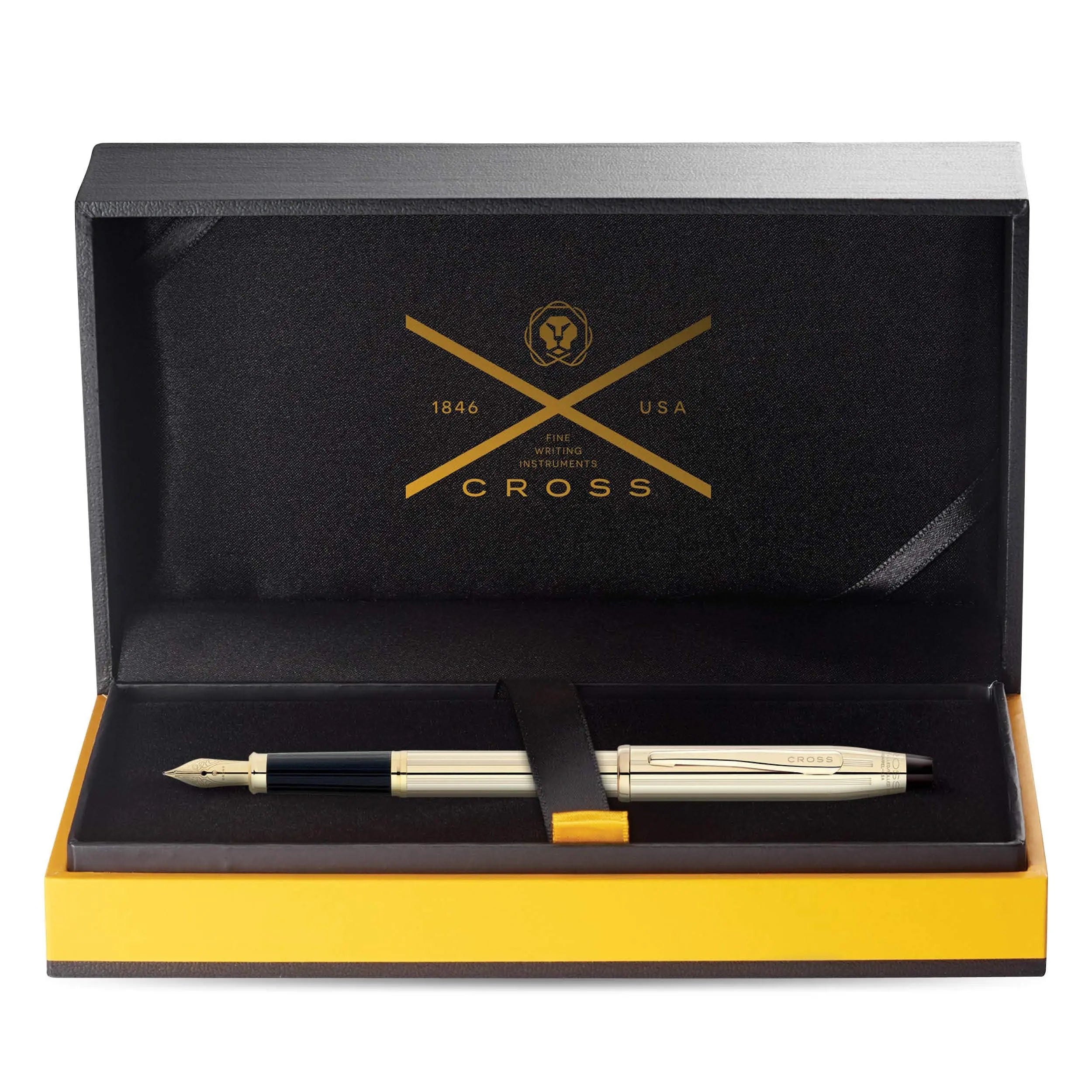Cross Century II Refillable Fountain Pen, Medium 18 Carat Gold Nib, Includes Luxury Gift Box - 10 Carat Gold-Filled Cross