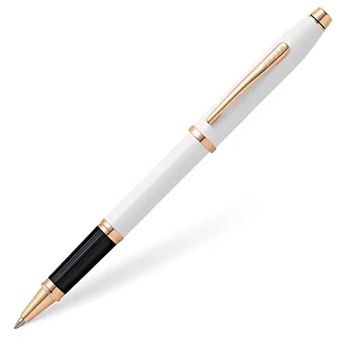 Cross Century II Refillable Gel Ink Rollerball Pen, Fine Rollerball, Includes Luxury Gift Box - Pearlescent White Lacquer Cross