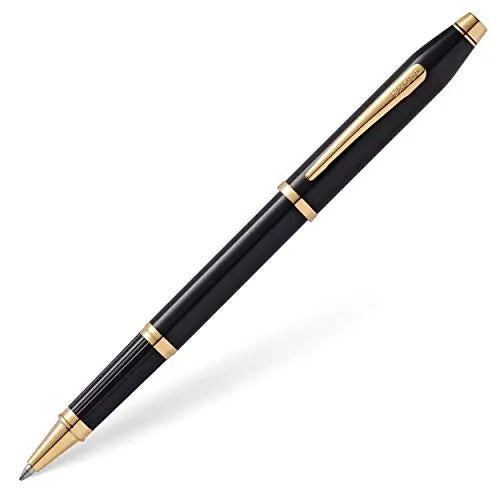 Cross Century II Selectip Rollerball Pen, Black Lacquer with 23KT Gold-Plated Appointments - crosspenmall.com