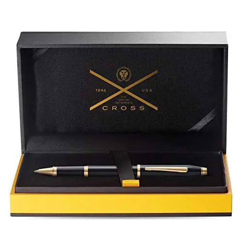 Cross Century II Selectip Rollerball Pen, Black Lacquer with 23KT Gold-Plated Appointments - crosspenmall.com