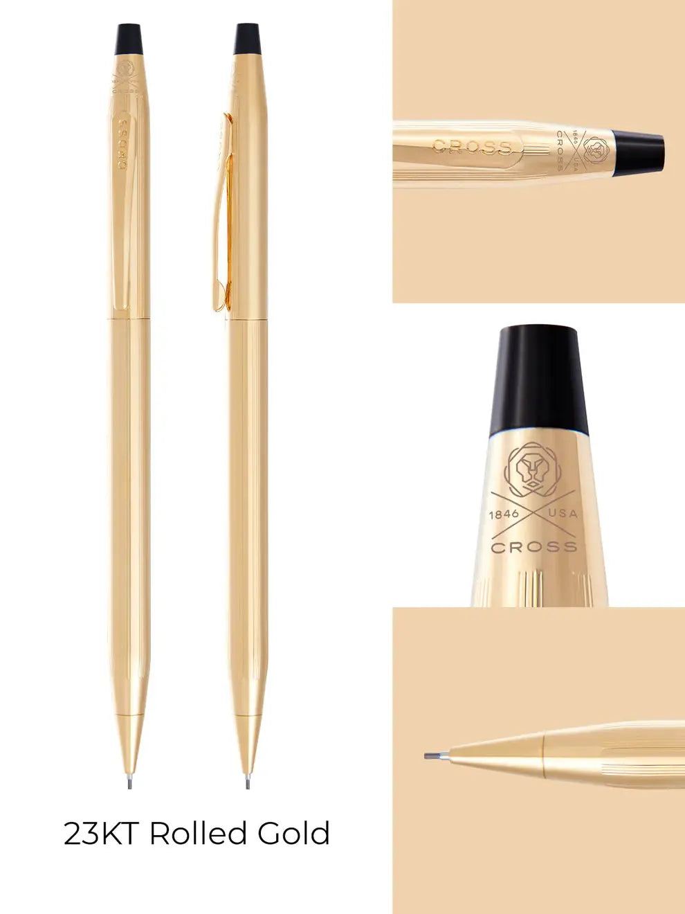 Cross Classic Century 23KT Gold Plated Ballpoint Pen & 0.7mm Mechanical Pencil Set in Premium gift box (Copy) Cross