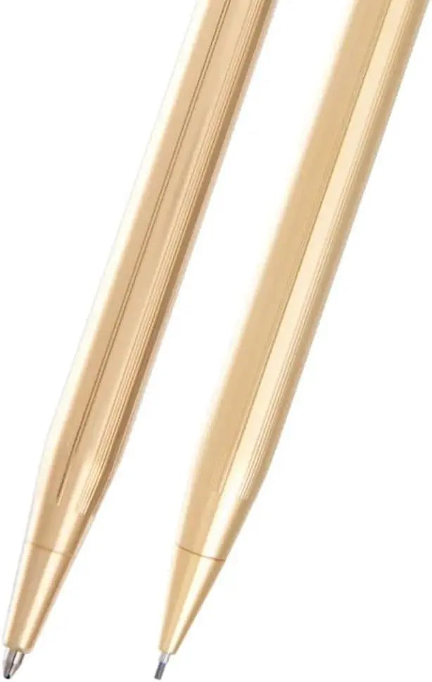 Cross Classic Century Ballpoint Pen and 0.7MM Mechanical Pencil Set, 23KT Gold Plated, Medium Point, Refillable, in corporate gift box cross