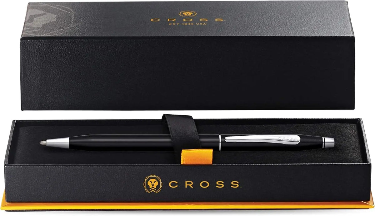Cross Classic Century Lustrous Black Lacquer and Polished Chrome Appointments Refillable Ballpoint Pen Presented in a Luxury Gift Box cross
