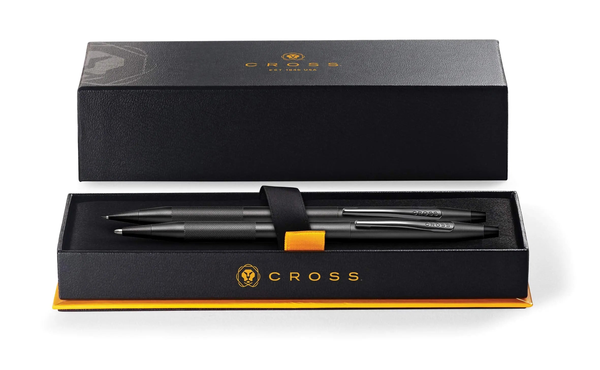 Cross Classic Century Refillable Ballpoint Pen and 0.7mm Pencil Set, Includes Premium Gift Box - Black Micro-Knurl - crosspenmall.com