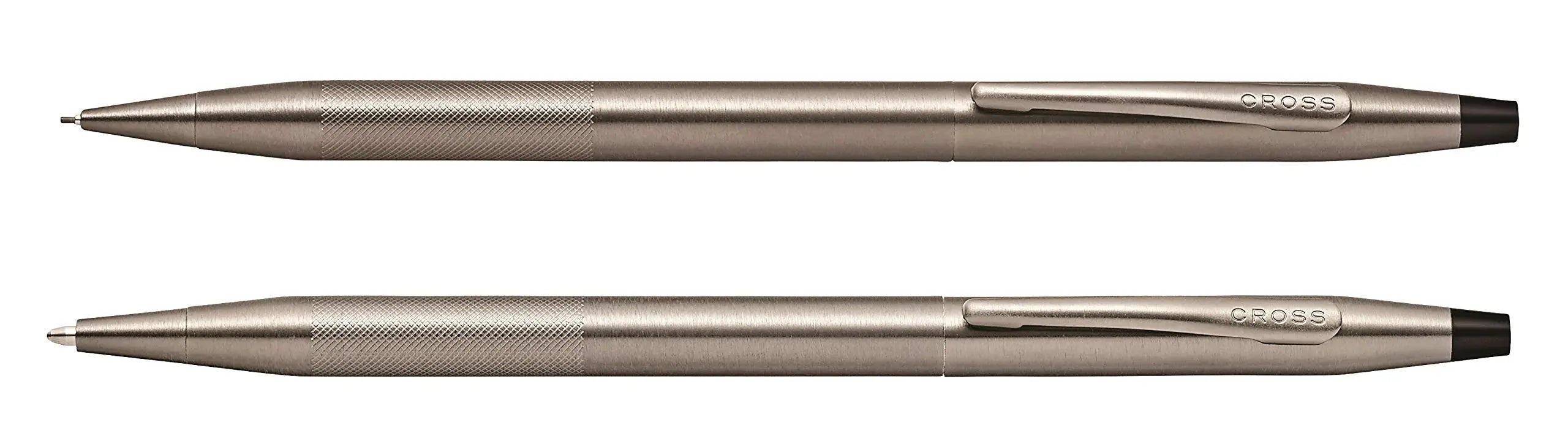 Cross Classic Century Refillable Ballpoint Pen and 0.7mm Pencil Set, Includes Premium Gift Box - Titanium Grey Micro-Knurl - crosspenmall.com