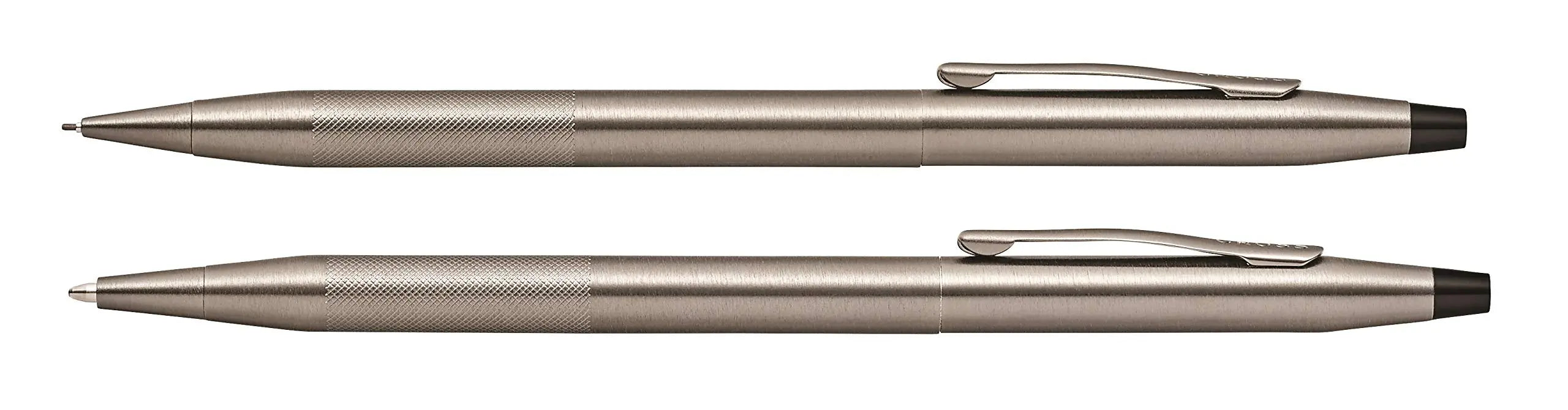 Cross Classic Century Refillable Ballpoint Pen and 0.7mm Pencil Set, Includes Premium Gift Box - Titanium Grey Micro-Knurl - crosspenmall.com
