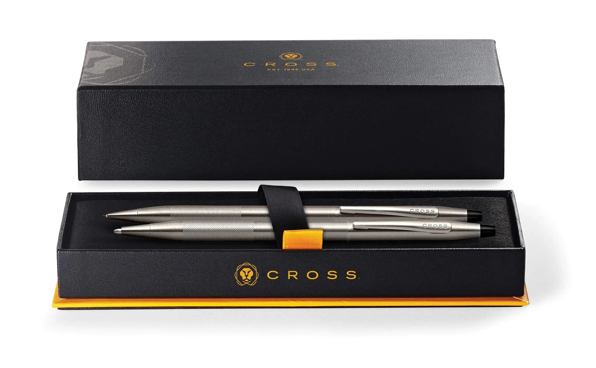 Cross Classic Century Refillable Ballpoint Pen and 0.7mm Pencil Set, Includes Premium Gift Box - Titanium Grey Micro-Knurl - crosspenmall.com