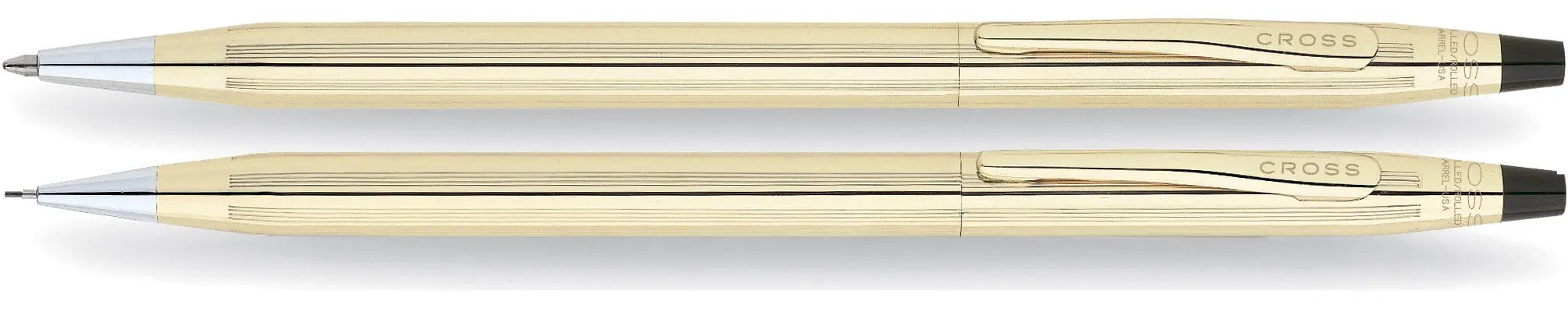 Cross Classic Century Refillable Fine Ballpoint Pen and 0.7mm Pencil Set, Includes Premium Gift Box - 10 Carat Gold Filled - crosspenmall.com
