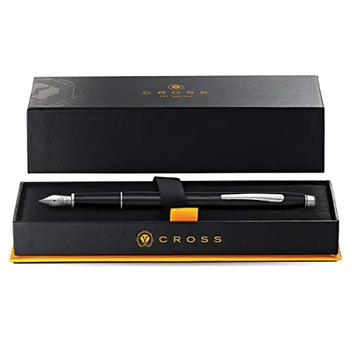 Cross Classic Century Refillable Fountain Pen, Medium Nib, Includes Premium Gift Box - Black Lacquer - crosspenmall.com