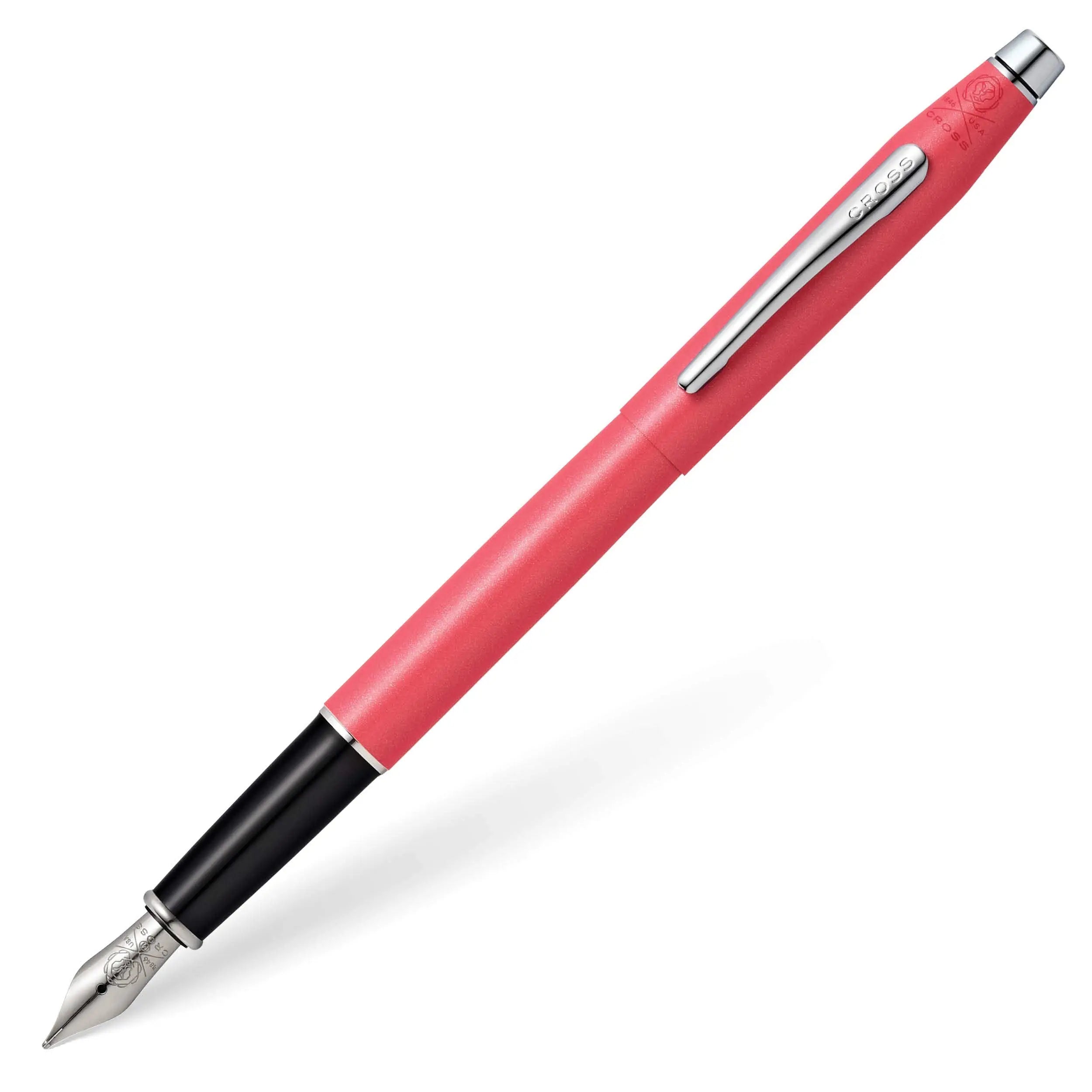 Cross Classic Century Refillable Fountain Pen, Medium Nib, Includes Premium Gift Box - Coral Pearlescent Lacquer - crosspenmall.com